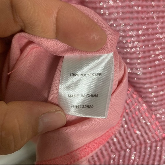 Superdown Revolve Tiffany sparkle one shoulder pink dress size medium party - Picture 5 of 7